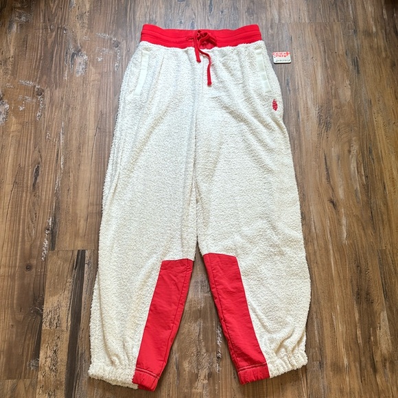 Free People Cream/Red Cuddle Up Pants - Picture 2 of 10